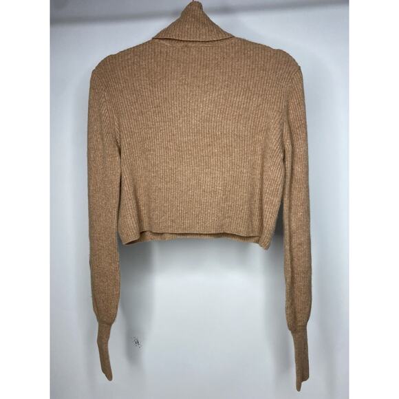 Reformation Luisa Cropped 100% Cashmere Sweater in Camel Women's XS Turtleneck - Picture 3 of 6